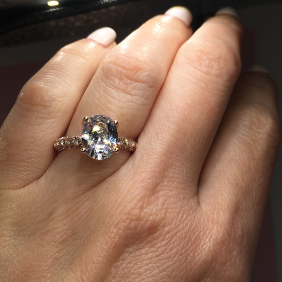 14k rose gold diamond engagement ring wedding - Picture 8 of 8